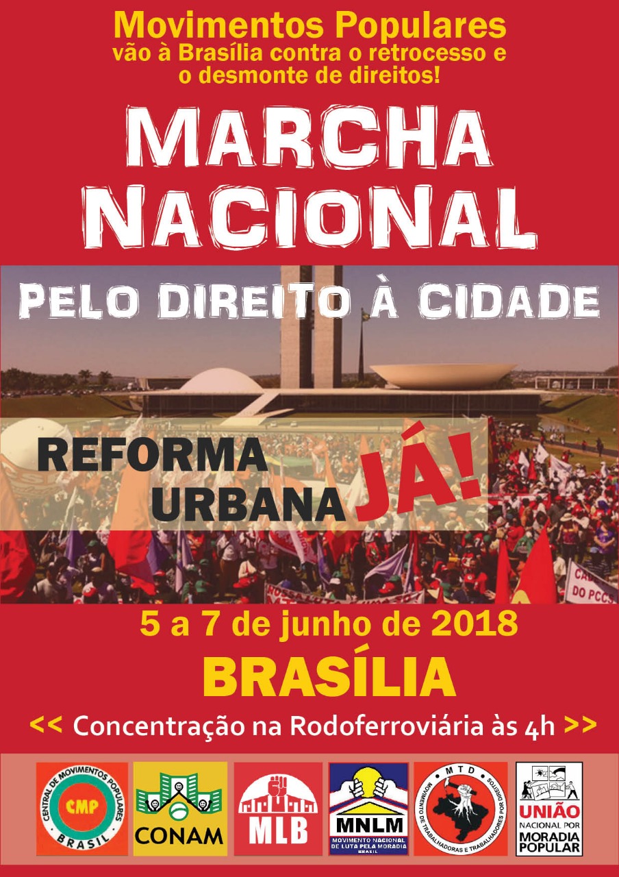 Movimentos sociais de luta pela moradia promoverão marcha nacional nesta semana em Brasília