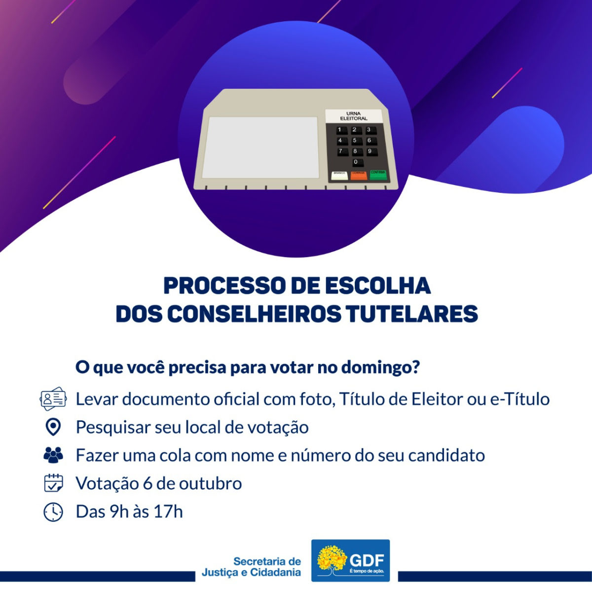 CONSELHO TUTELAR | Hoje (6) é dia de eleger os novos conselheiros tutelares