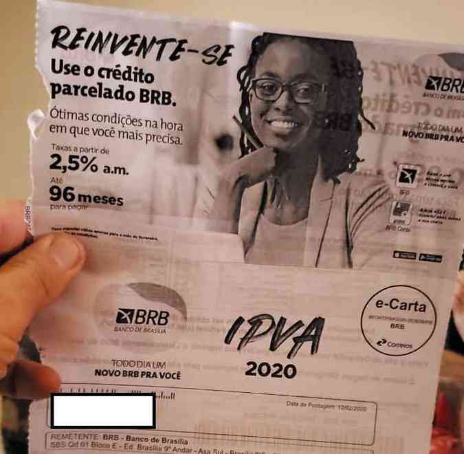 NOVOS BOLETOS | BRB vai reimprimir a segunda e terceira parcelas do IPVA