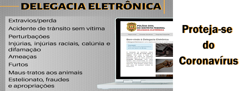 CORONAVÍRUS | Polícia Civil amplia registro de ocorrência pela internet