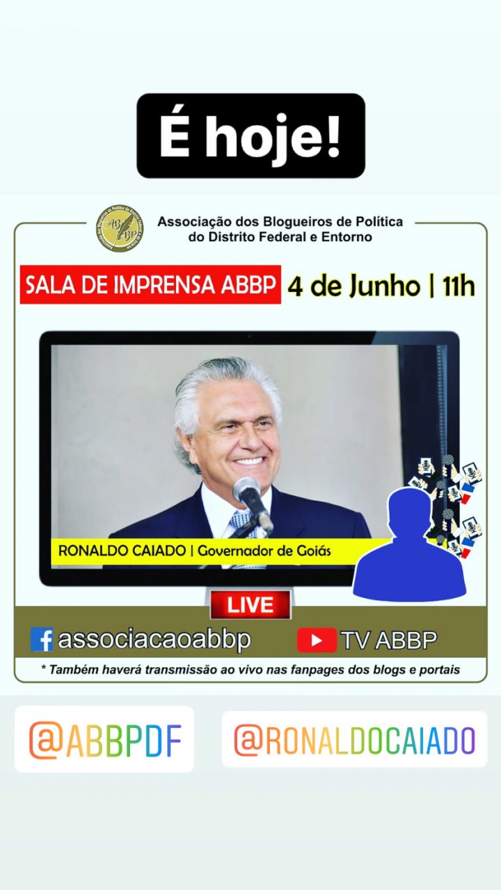 SALA DE IMPRENSA ABBP | Ronaldo Caiado é o entrevistado desta quinta (04), às 11h