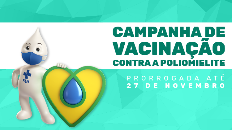ATÉ 27 DE NOVEMBRO | Secretaria de Saúde prorroga campanhas de vacinação contra poliomielite e atualização das vacinas