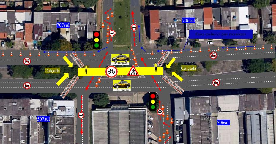 MUDANÇAS NA W3 SUL | Detran realiza teste no cruzamento das quadras 506/706 e 507/707 no domingo (25)
