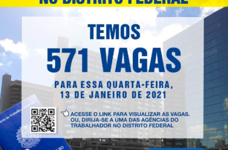 571 POSTOS DE TRABALHO | Confira as oportunidades de emprego oferecidas pelas Agências do Trabalhador nesta quarta (13)