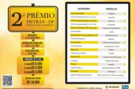 OBRAS INÉDITAS | Estão abertas as inscrições para o 2° Prêmio Detran-DF de Educação de Trânsito
