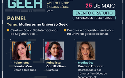 COM INSCRIÇÕES ATÉ DIA 23 | Sesc-DF realiza Semana Internacional do Orgulho Geek de 25 a 28 de maio na unidade do Gama