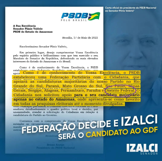 Foto de comunicado do PSDB reproduzido do Instagram