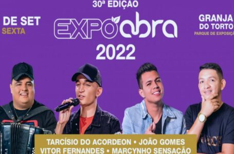 EXPOABRA 2022 | Noite de forró com João Gomes, Tarcísio do Acordeon, Vitor Fernandes e Macynho Sensação nesta sexta-feira (9)