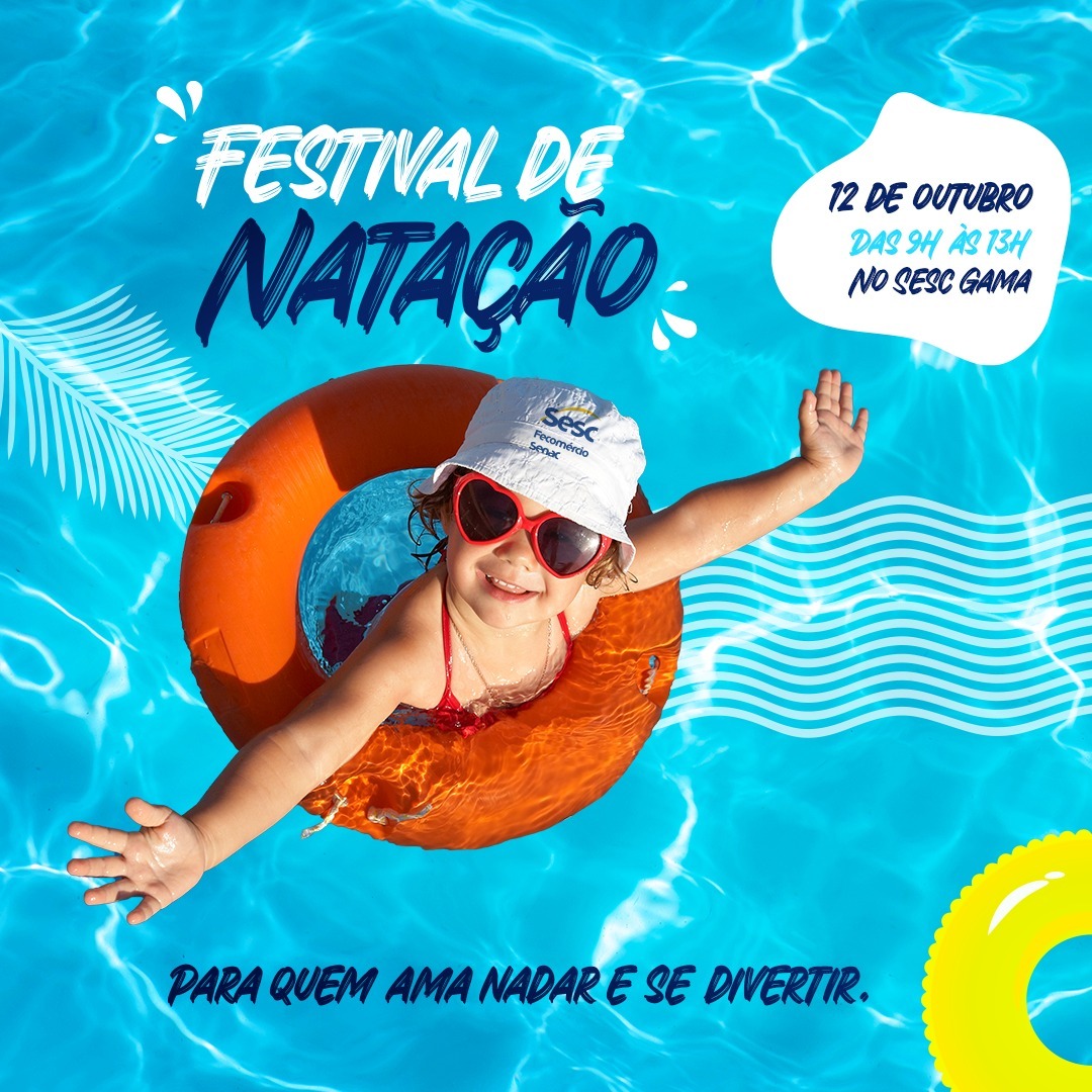 FESTIVAL DE NATAÇÃO | Sesc do Gama realiza evento no dia 12 de outubro