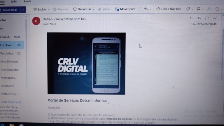 FALSO CRLV-E | Detran-DF alerta população sobre golpe por e-mail para emissão do documento digital