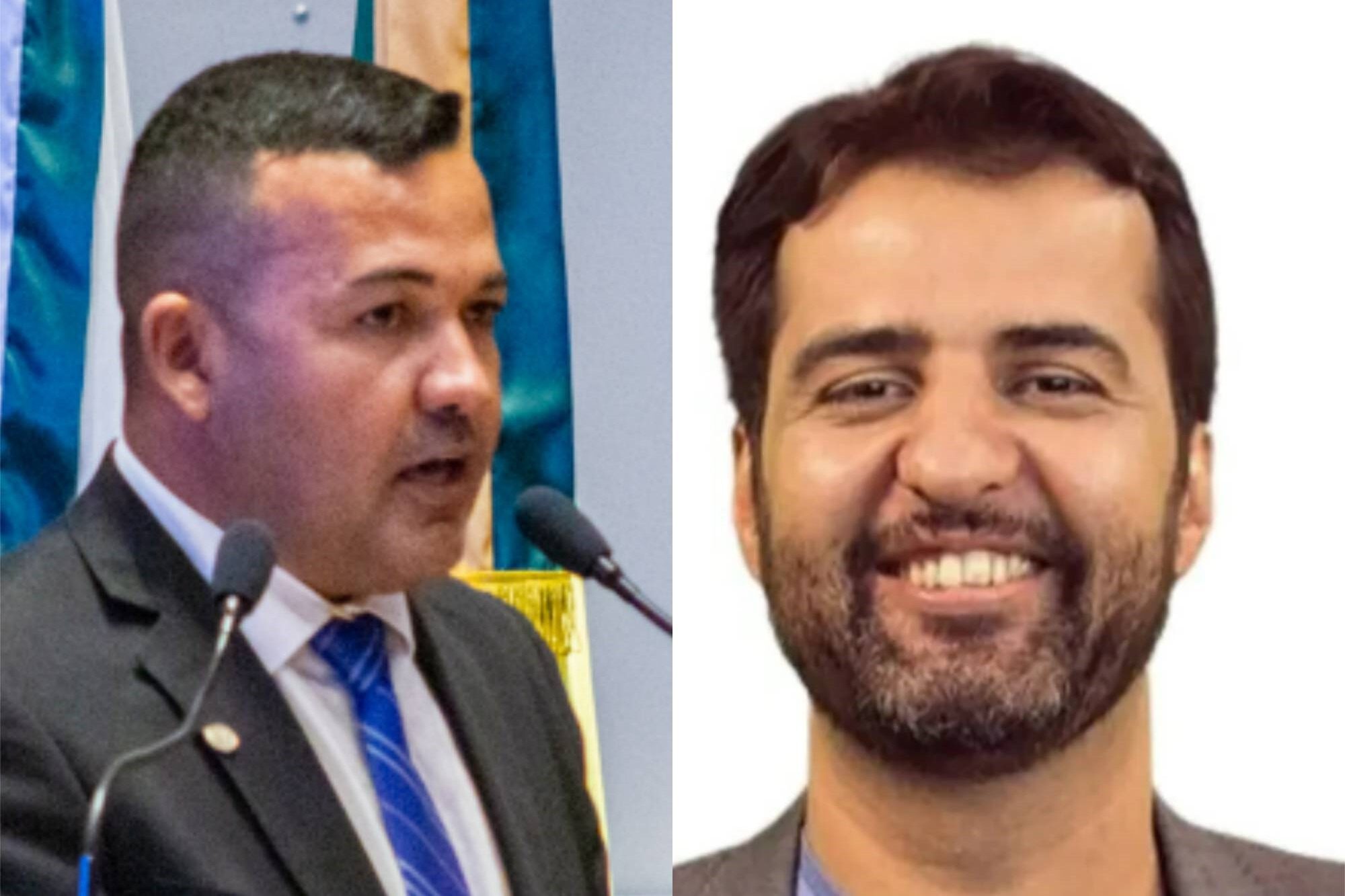 Foto dos deputados Rogério Morro da Cruz e Gabriel Magno