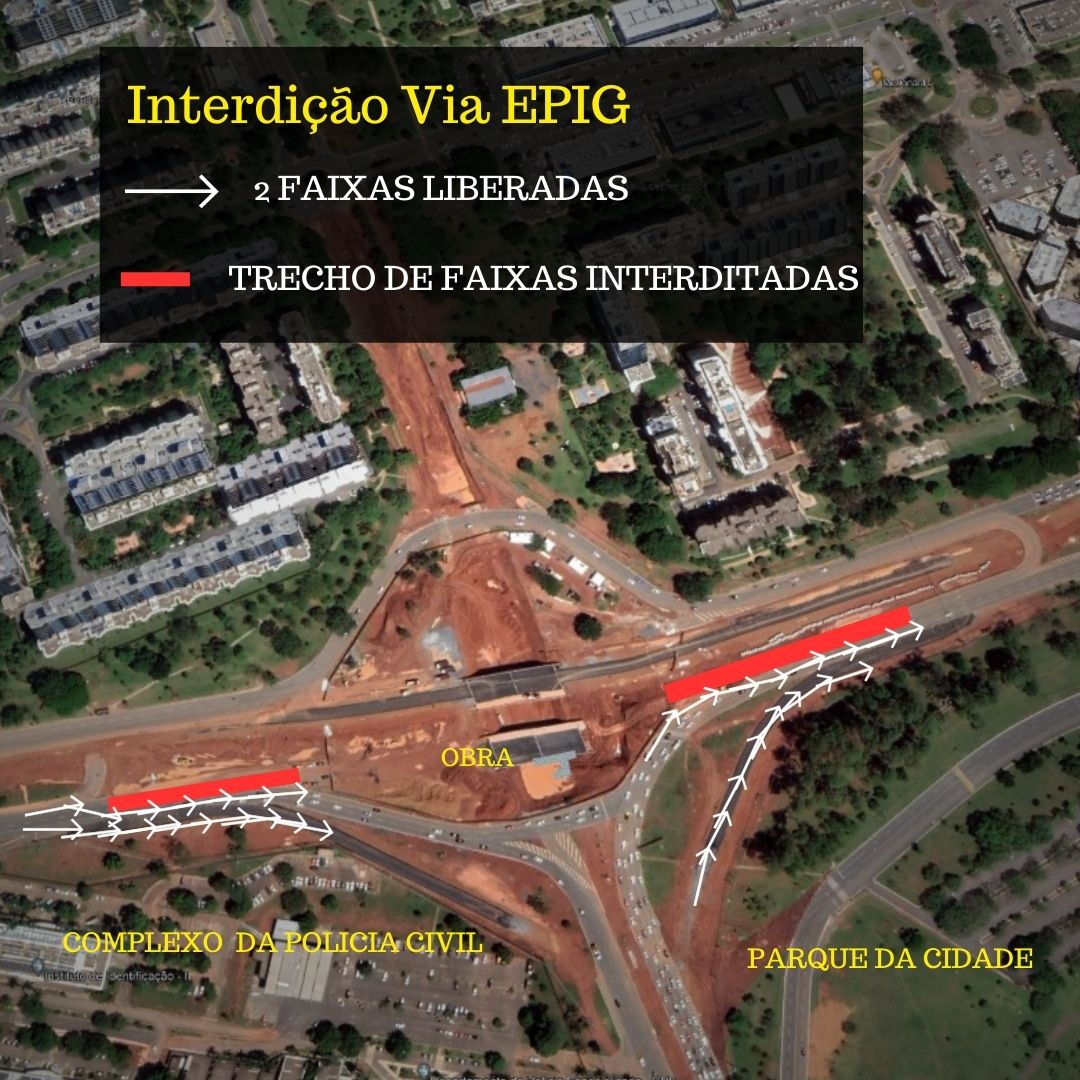 ATENÇÃO, MOTORISTA! | Faixas da EPIG serão interditadas a partir de terça (4)