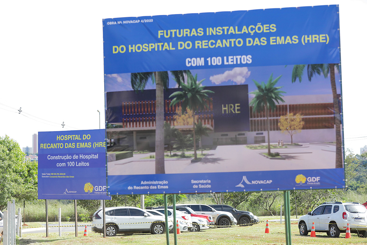 HOSPITAL DO RECANTO DAS EMAS | Governo Ibaneis vai investir R$ 133 milhões na construção da unidade