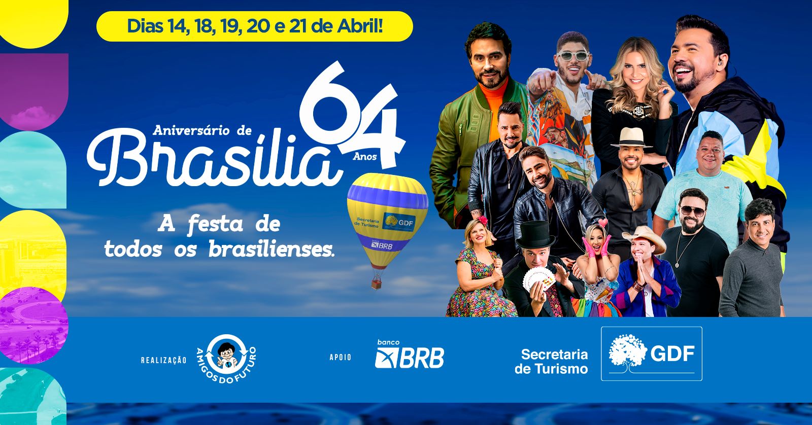 FESTA PARA OS BRASILIENSES | Setur/DF prepara programação especial para comemorar os 64 anos de Brasília