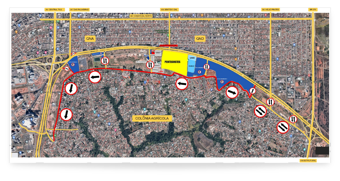 CELEBRAÇÃO DE PENTECOSTES | Trânsito em Taguatinga sofrerá intervenções a partir desta sexta (17)