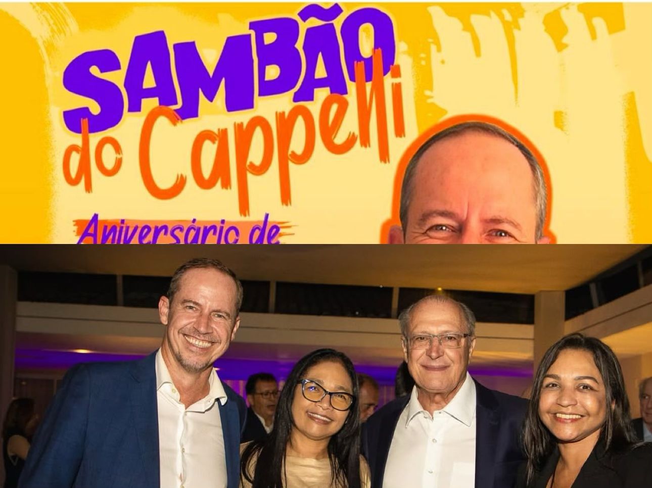 Cappelli promove ‘sambão’ cobrando bebida do povo e oferece jantar ‘0800’ para a elite da política