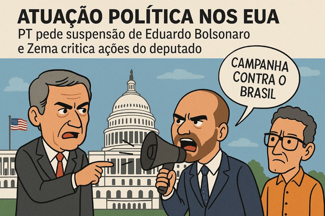 ATUAÇÃO POLÍTICA NOS EUA | PT pede suspensão de Eduardo Bolsonaro e Zema critica ações do deputado