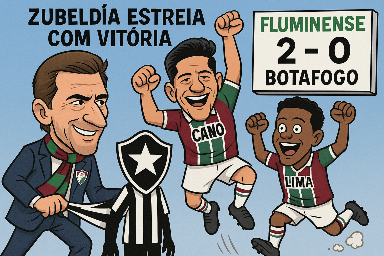 Zubeldía estreia com vitória: Fluminense derrota o Botafogo e quebra tabu de 7 jogos sem vencer o rival alvinegro