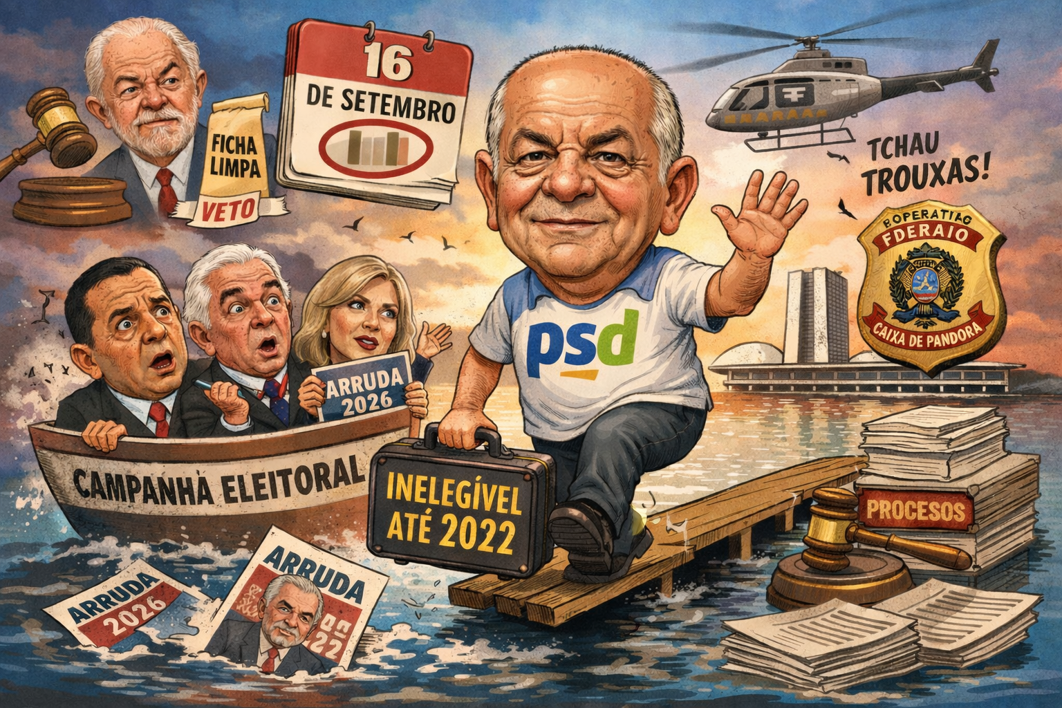 Inelegível até 2032, Arruda se filia ao PSD e deve repetir o velho roteiro de abandonar aliados na reta final