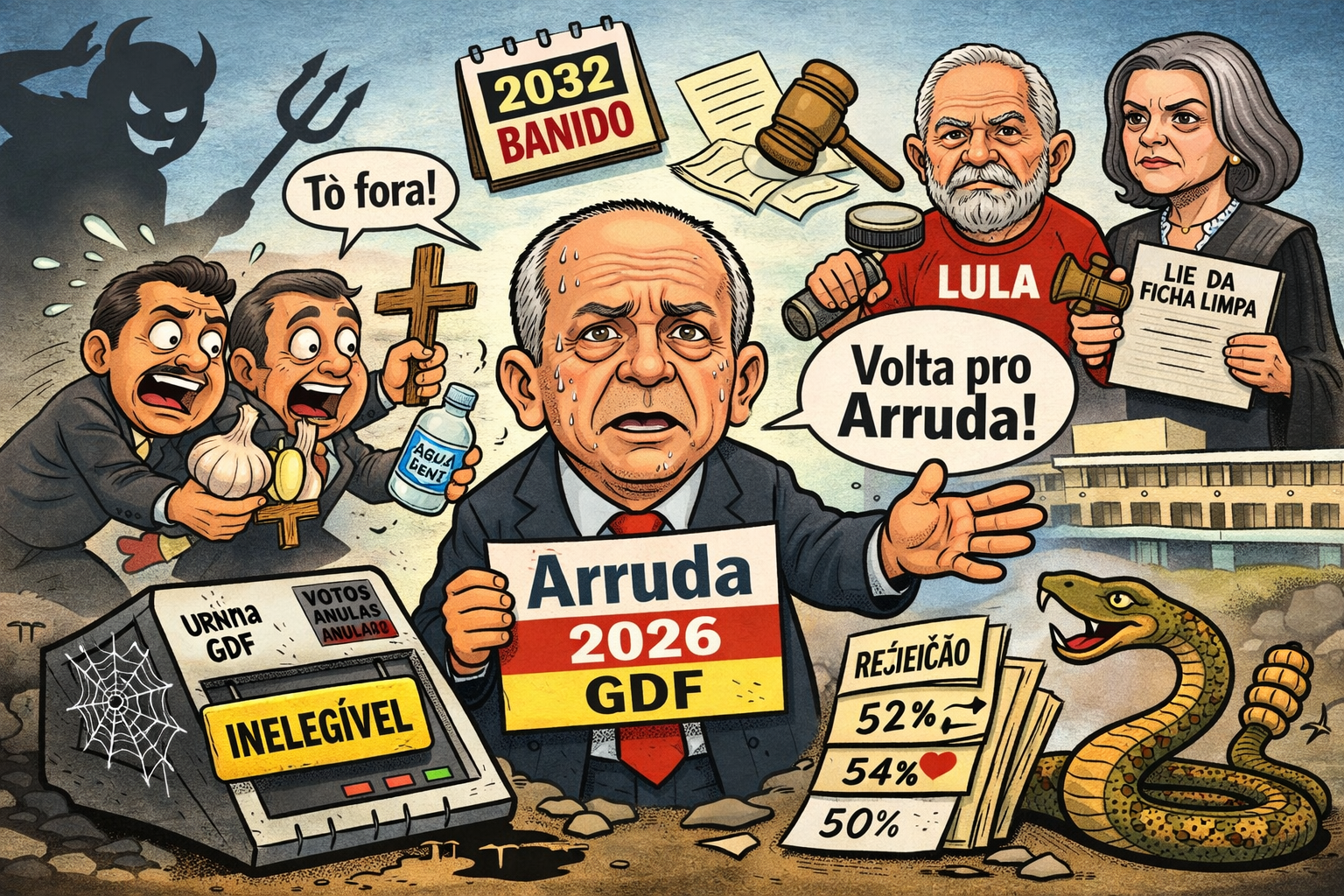 Pré-candidatos e dirigentes partidários do DF fogem da candidatura de José Roberto Arruda como o diabo foge da cruz