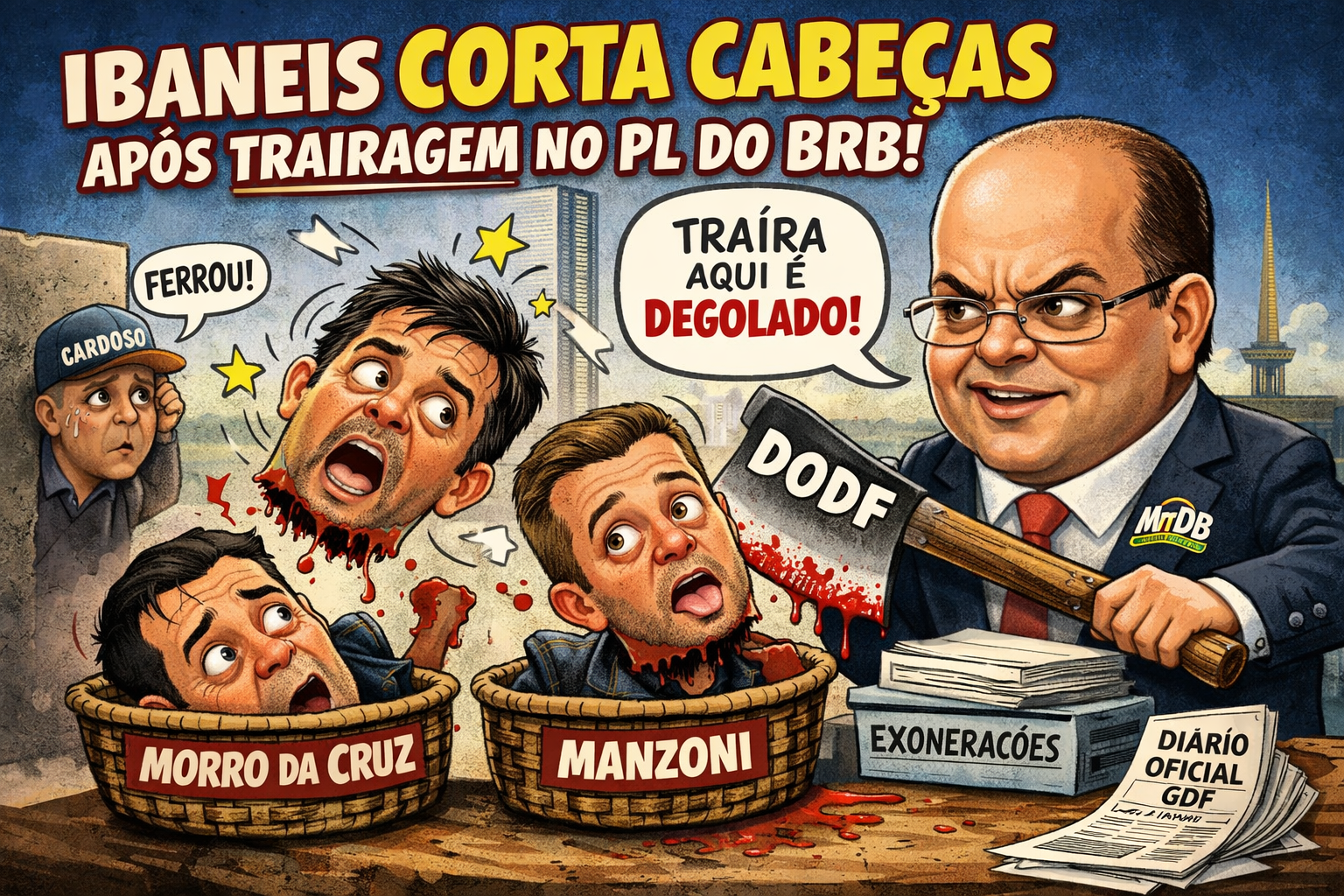 Não perdeu tempo: Ibaneis exonera indicados de Rogério Morro da Cruz e Thiago Manzoni após trairagem na votação do PL do BRB