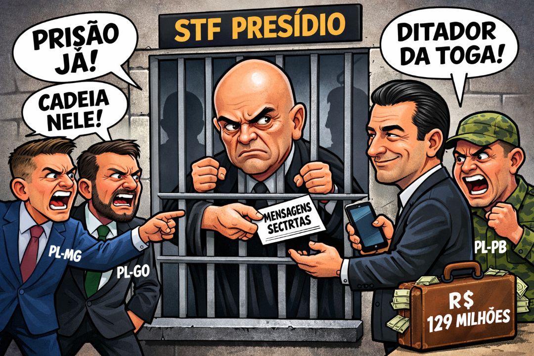 Oposição pede prisão de Alexandre de Moraes após revelação de mensagens com banqueiro Daniel Vorcaro