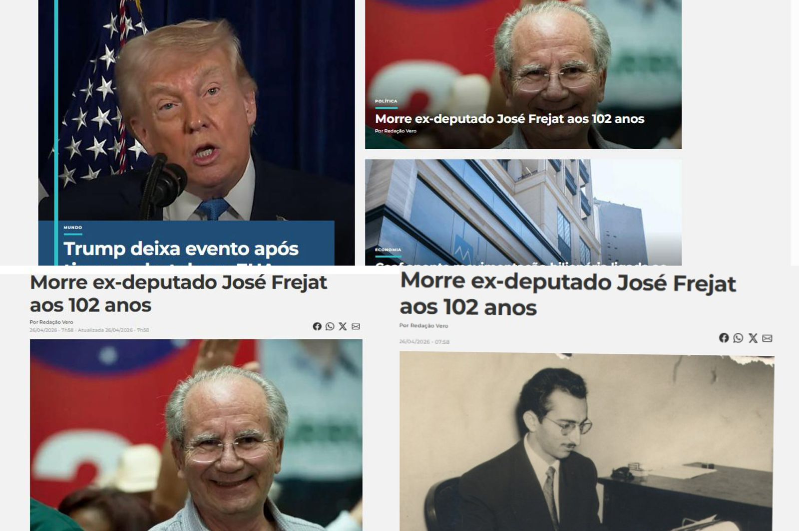Amadorismo escancarado: blog do Gim, Arruda e Vorcaro usa foto de Jofran Frejat ao anunciar morte de ex-deputado