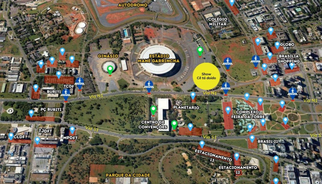 Vias próximas ao Mané Garrincha serão alteradas neste sábado (24) devido ao jogo entre Botafogo e Internacional