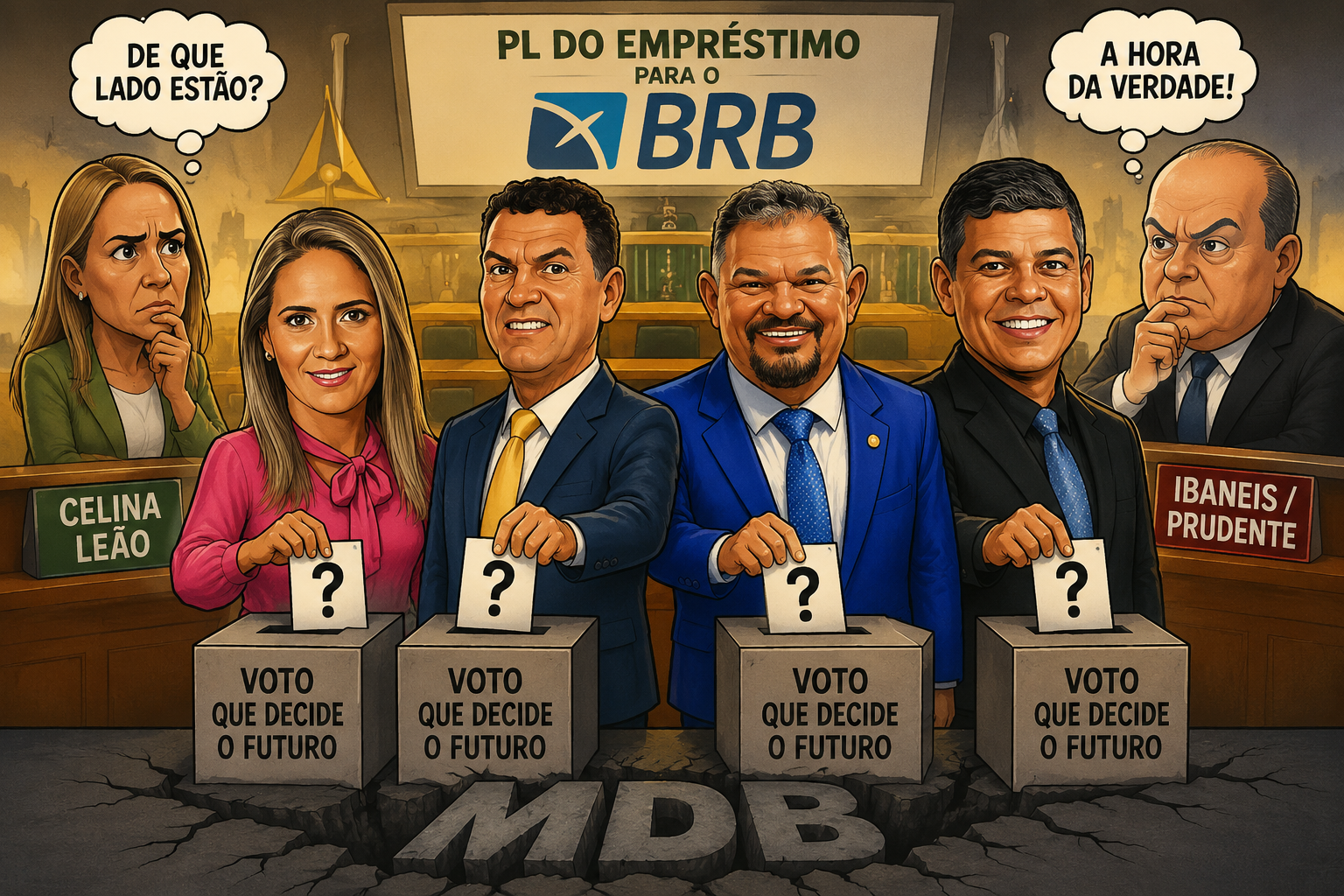 Votação do empréstimo para o BRB vai revelar de que lado está o MDB: Celina ou Ibaneis/Prudente?