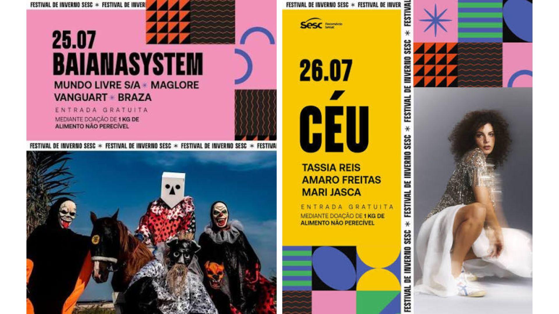 Festival de Inverno do Sesc 2026 reúne BaianaSystem, Céu, Vanguart e atrações gratuitas no Parque da Cidade no fim de semana