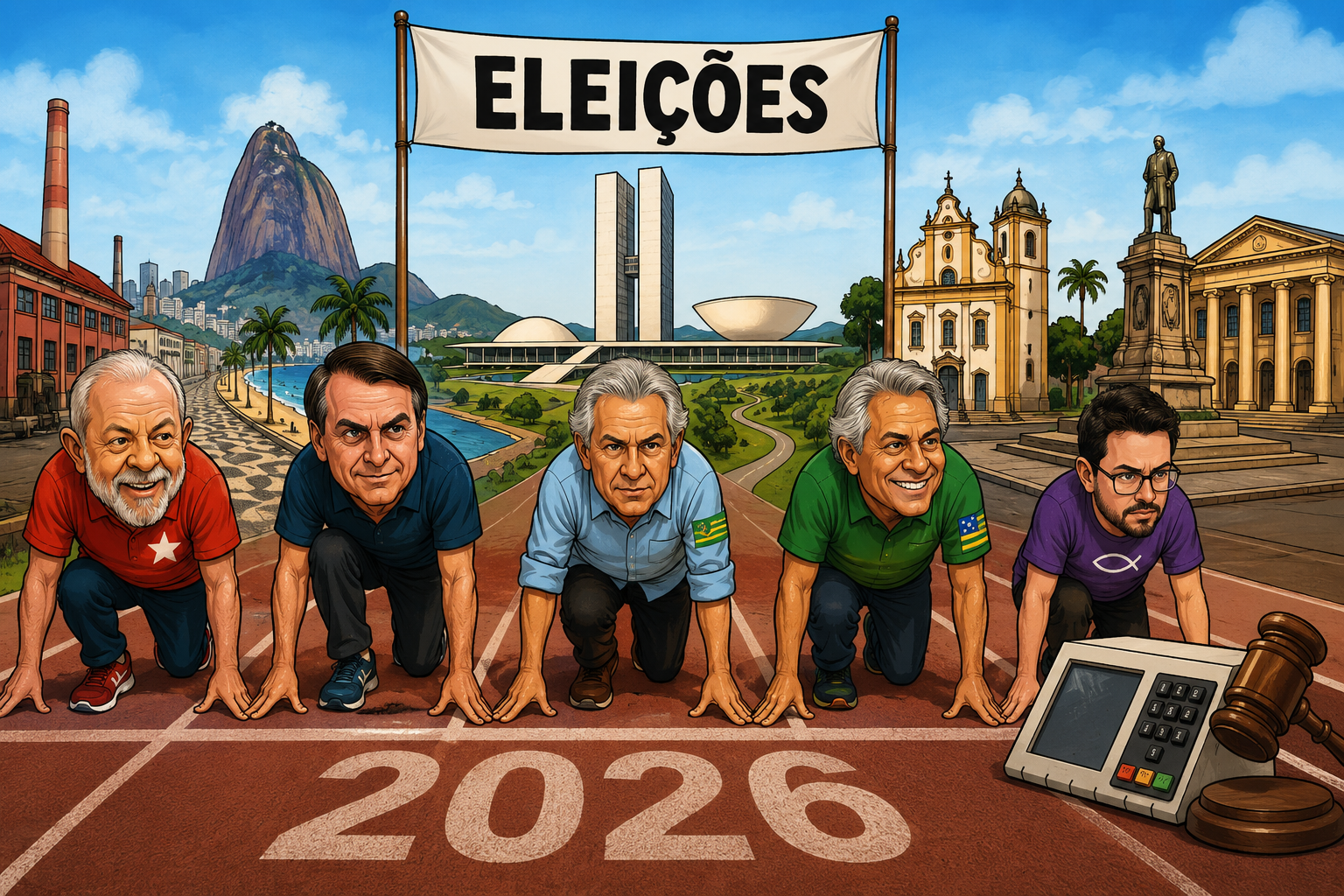 Lula, Flávio Bolsonaro, Caiado e Zema dão pontapé inicial em seus redutos eleitorais neste domingo (16)