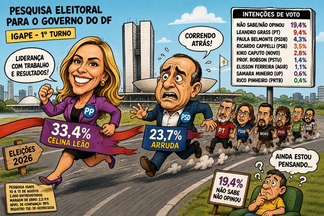 Pesquisa Igape: Celina abre 9,7 pontos de vantagem sobre Arruda em novo levantamento para o GDF