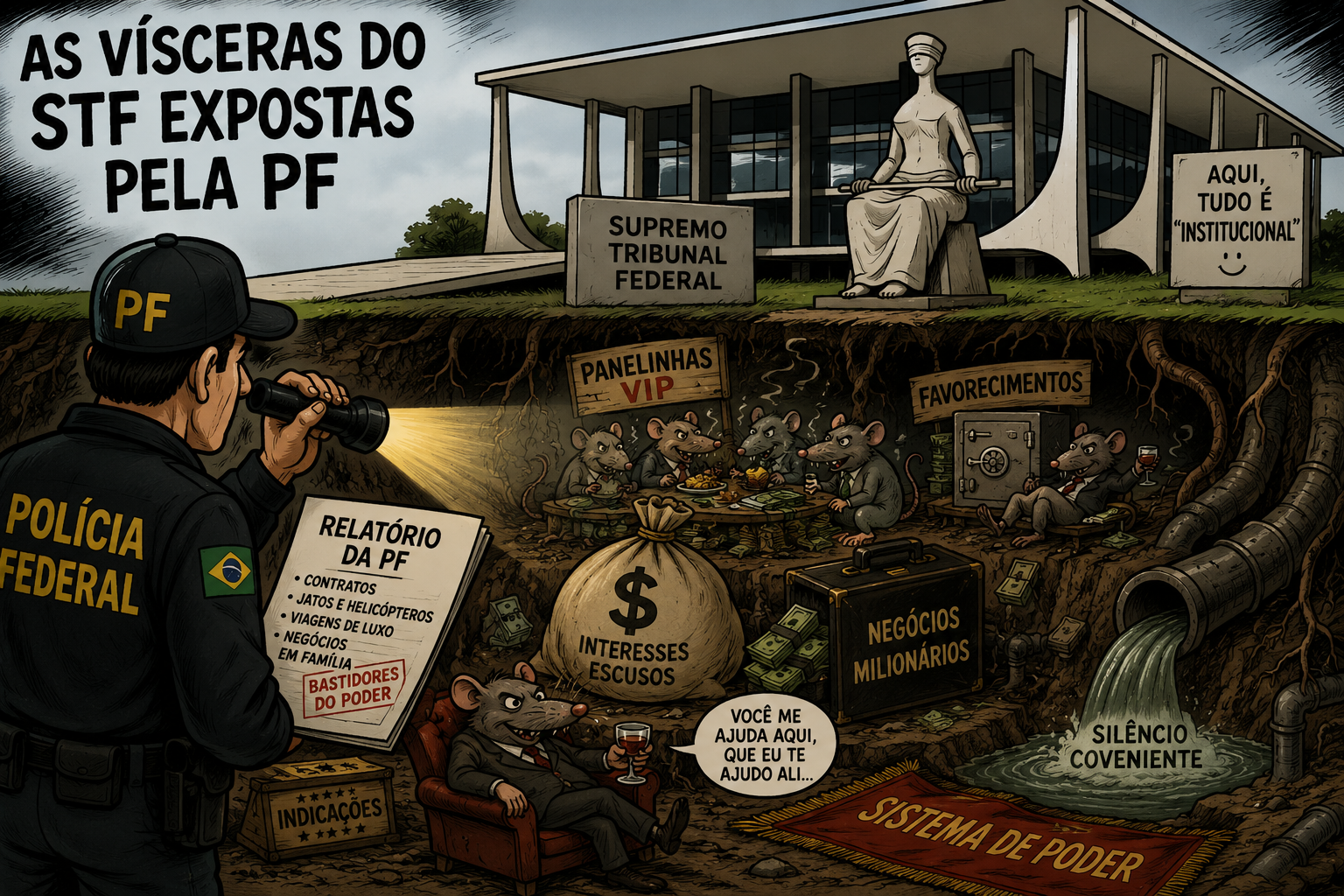 STF tem suas vísceras expostas pela PF em investigação sobre Vorcaro e Moraes