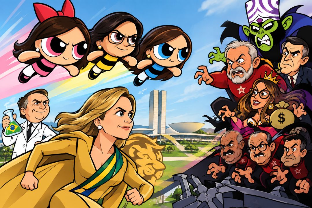 Vem aí a “Leoa” e as “Meninas Superpoderosas”: Michelle “Florzinha”, Damares “Docinho” e Bia “Lindinha” contra os “vilões” da esquerda