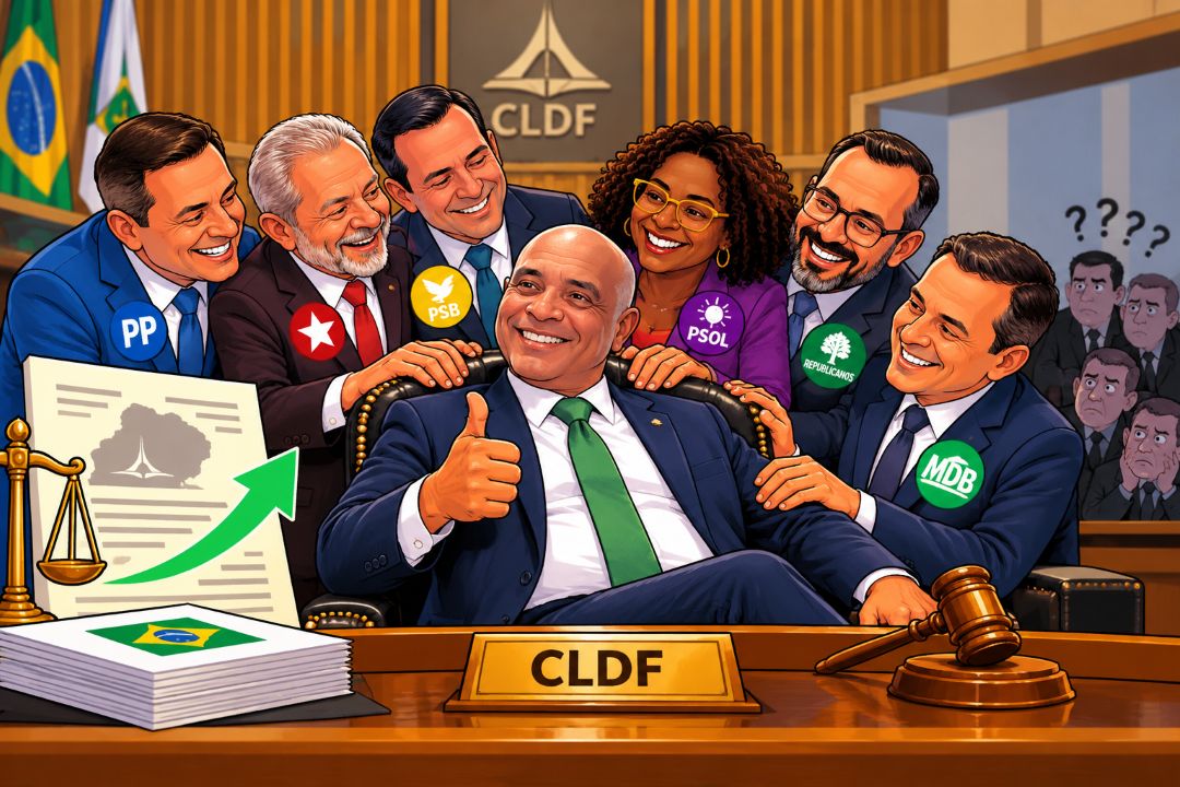 Além do MDB, Wellington Luiz conta com apoio de PP, PT, PSB, PSOL e distrital do Republicanos para seguir à frente da CLDF